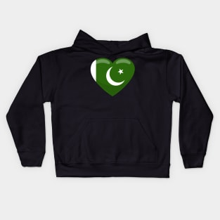 Pakistan Flag Heart Kids Hoodie
